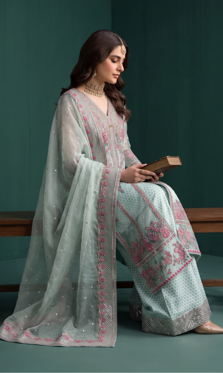 Mehrnaz – Luxury Embroidered Organza Ensemble