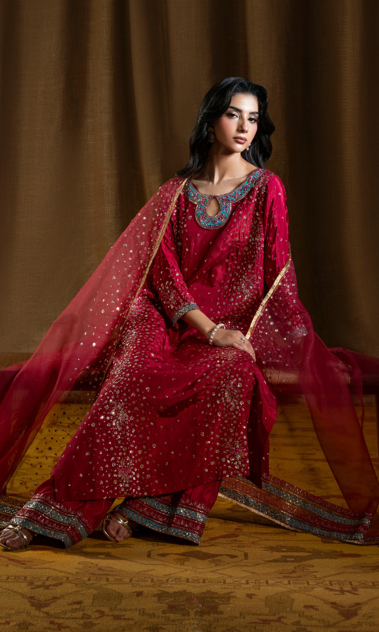 Sitary — Deep Rose | Luxury 3-Piece Silk Ensemble