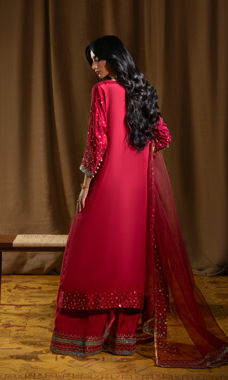 Sitary — Deep Rose | Luxury 3-Piece Silk Ensemble