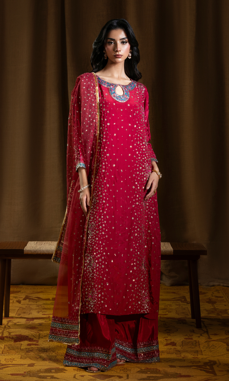 Sitary — Deep Rose | Luxury 3-Piece Silk Ensemble