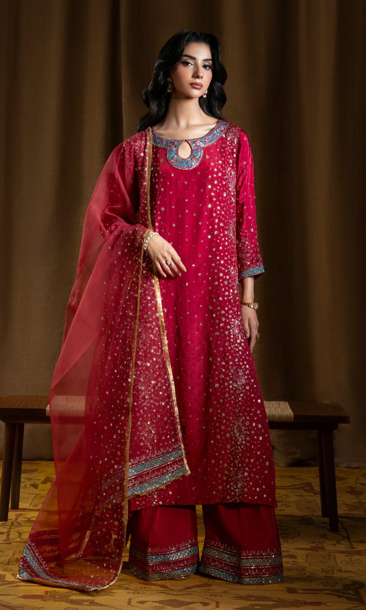 Sitary — Deep Rose | Luxury 3-Piece Silk Ensemble