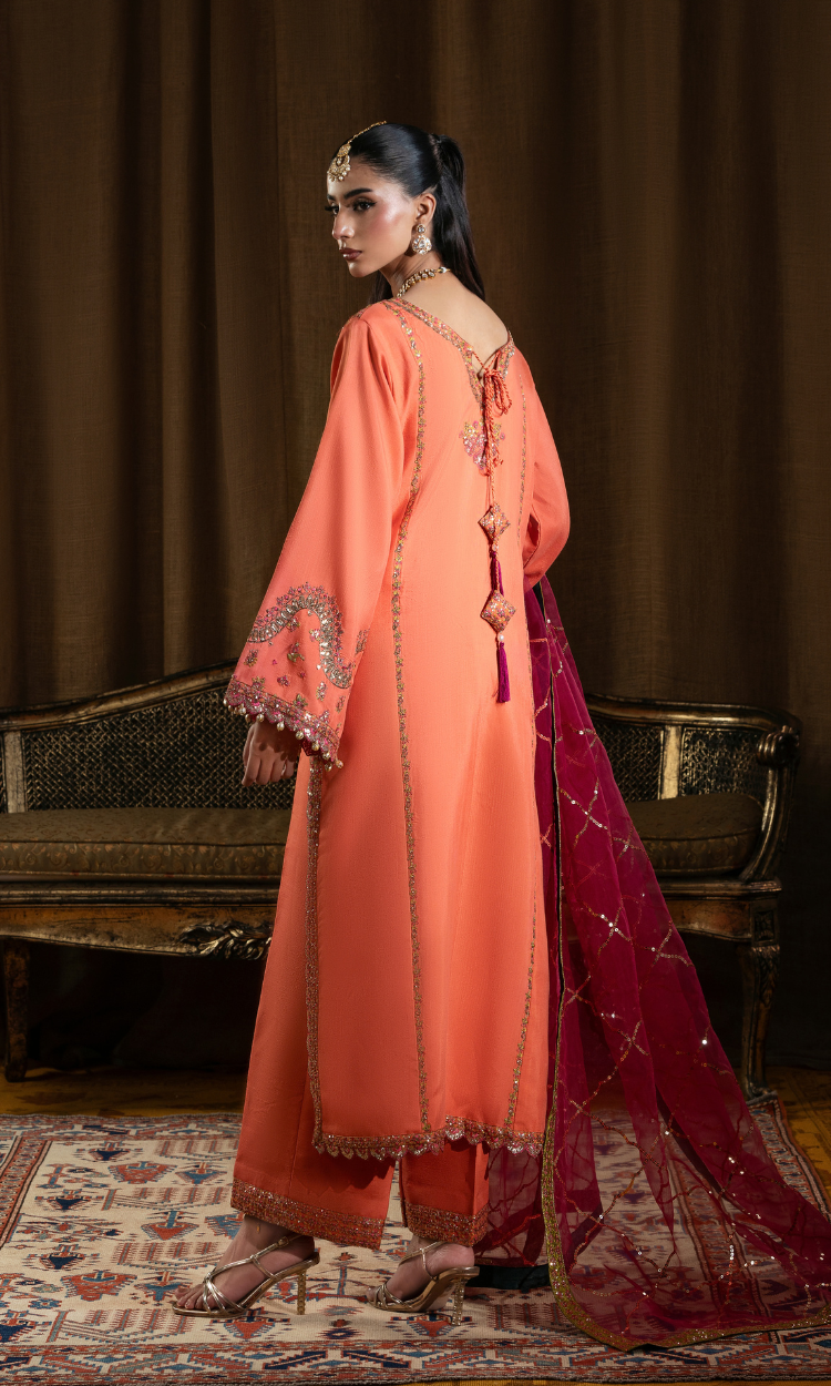 Shah Bano — 3 Piece Luxury Embroidered Pure Dull Silk
