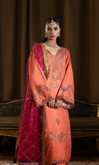 Shah Bano — 3 Piece Luxury Embroidered Pure Dull Silk