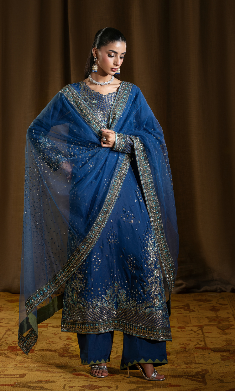 Sassi — 3 Piece Luxury Embroidered Pure Dull Silk