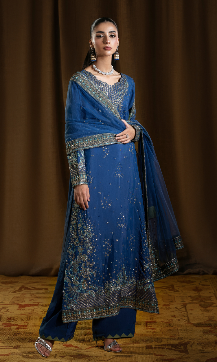 Sassi — 3 Piece Luxury Embroidered Pure Dull Silk