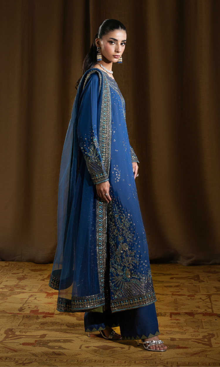 Sassi — 3 Piece Luxury Embroidered Pure Dull Silk