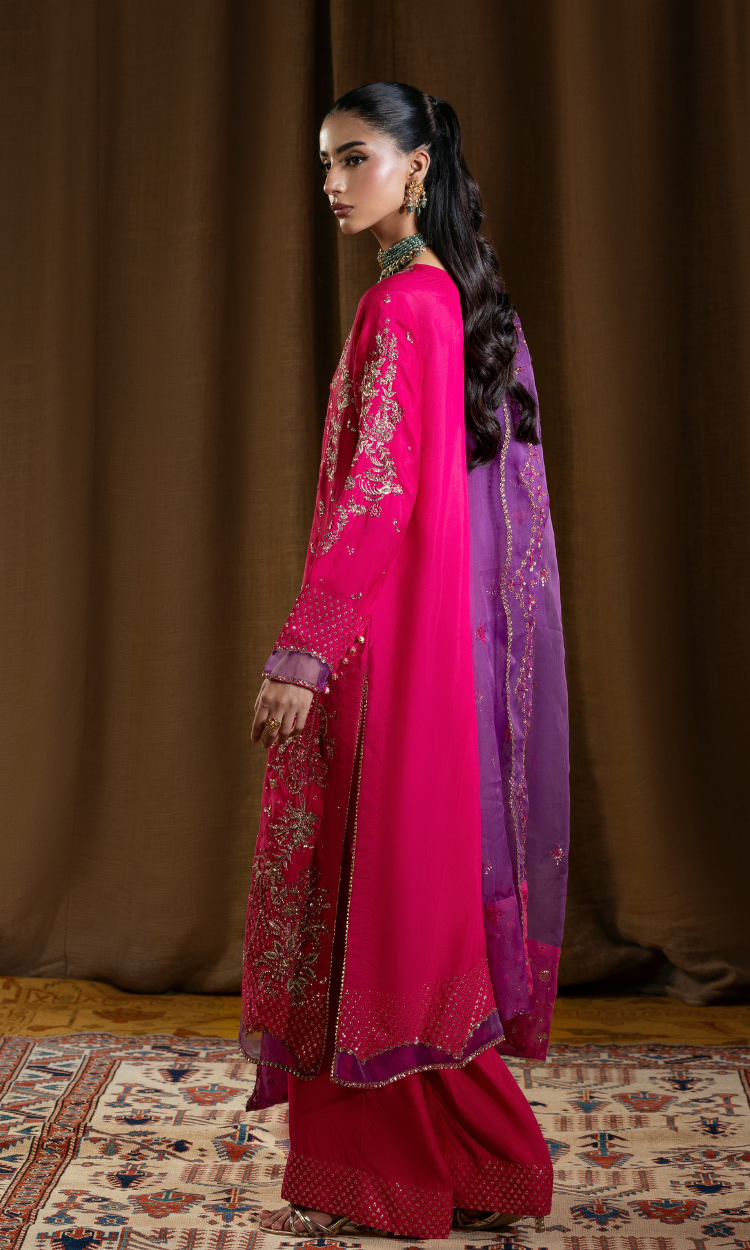 Chamkeeli — 3 Piece Luxury Embroidered Pure Dull Silk