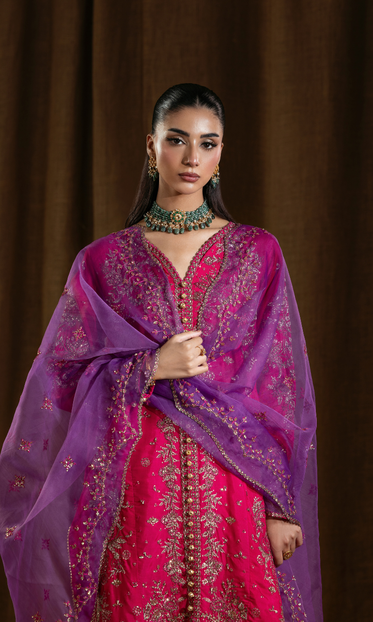 Chamkeeli — 3 Piece Luxury Embroidered Pure Dull Silk