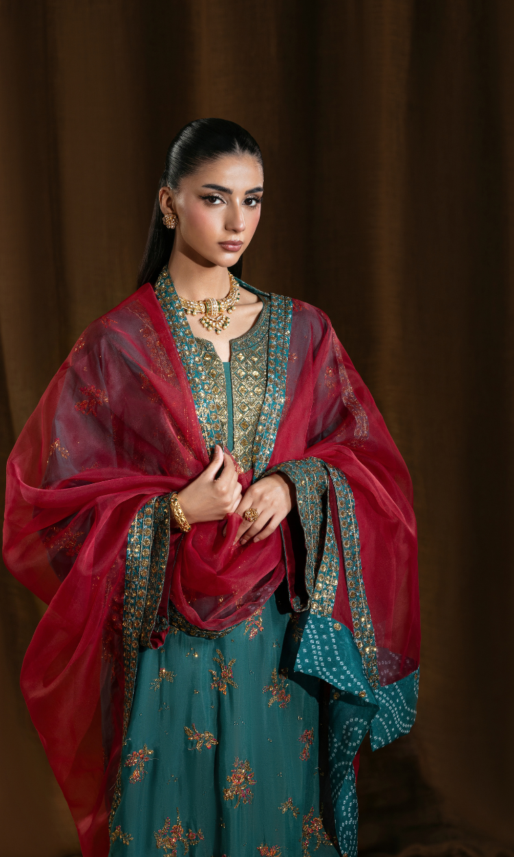 Ambarsariya — 3 Piece Luxury Embroidered Pure Dull Silk