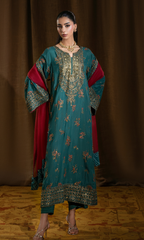 Ambarsariya — 3 Piece Luxury Embroidered Pure Dull Silk