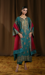 Ambarsariya — 3 Piece Luxury Embroidered Pure Dull Silk