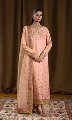 Amraao Jan —3 Piece Luxury Embroidered Pure Dull Silk