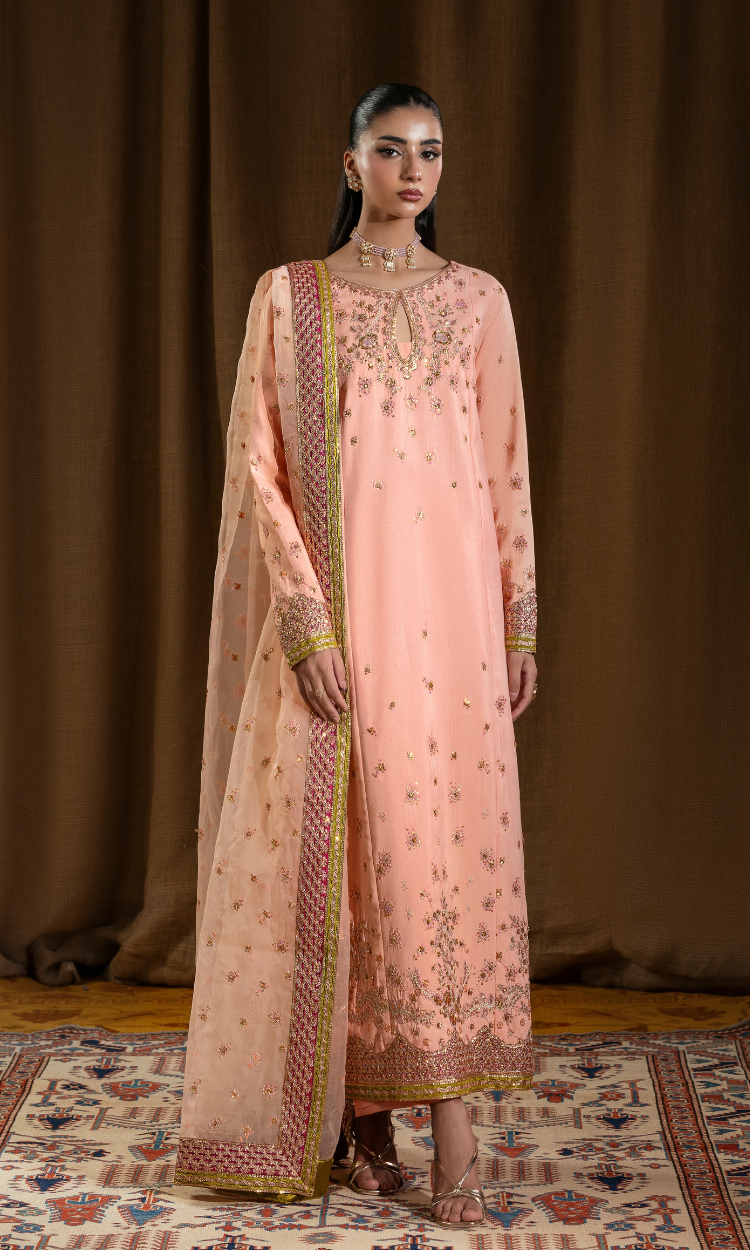 Amraao Jan —3 Piece Luxury Embroidered Pure Dull Silk