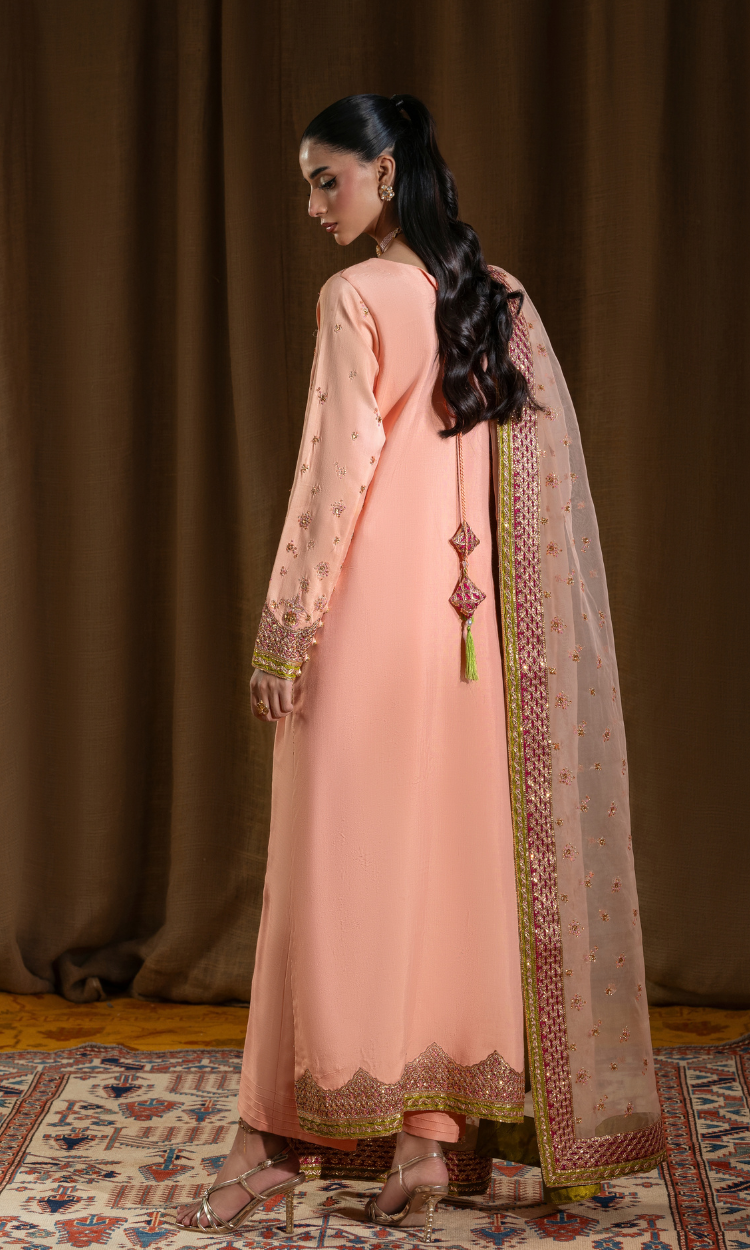 Amraao Jan —3 Piece Luxury Embroidered Pure Dull Silk
