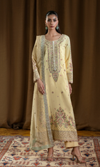 Meena —3 Piece Luxury Embroidered Pure Dull Silk