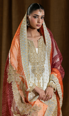 Mehar Bano — 3 Piece Luxury Embroidered Pure Dull Silk