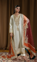 Mehar Bano — 3 Piece Luxury Embroidered Pure Dull Silk