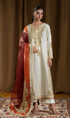 Mehar Bano — 3 Piece Luxury Embroidered Pure Dull Silk
