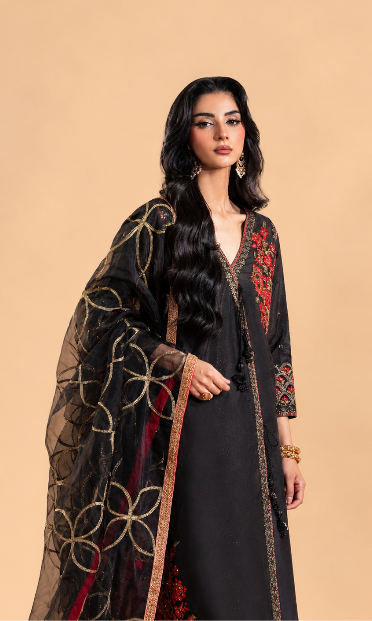 Shehr Zaad — 3 Piece Luxury Embroidered Sheesha Silk