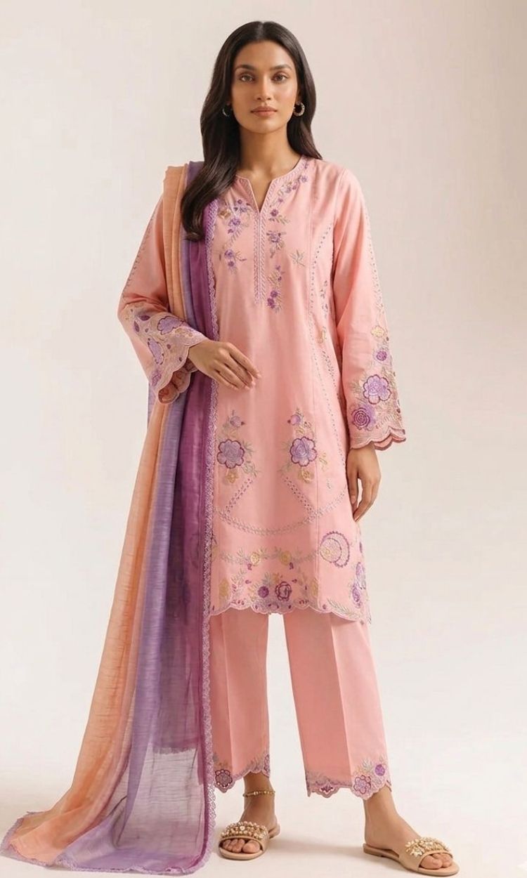 Marshmallow - 3PC Pret Embroidered Lawn
