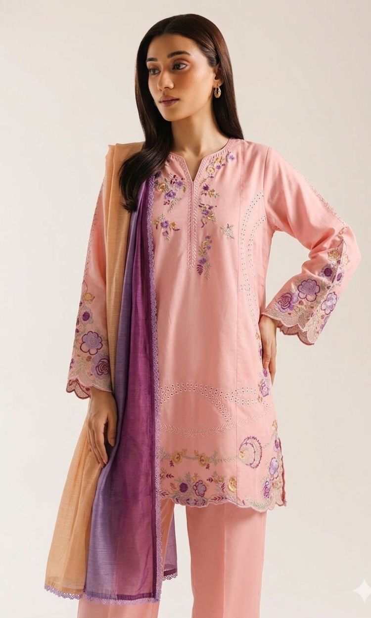Marshmallow - 3PC Pret Embroidered Lawn