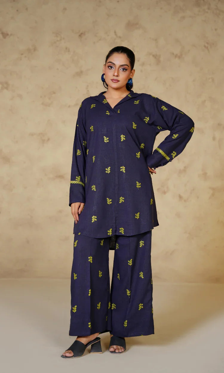 Midnight Blue Irish Cotton Linen Two-Piece Suit