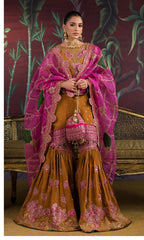 Zeenat Gul – Embroidered Khadi Net Sharara Set