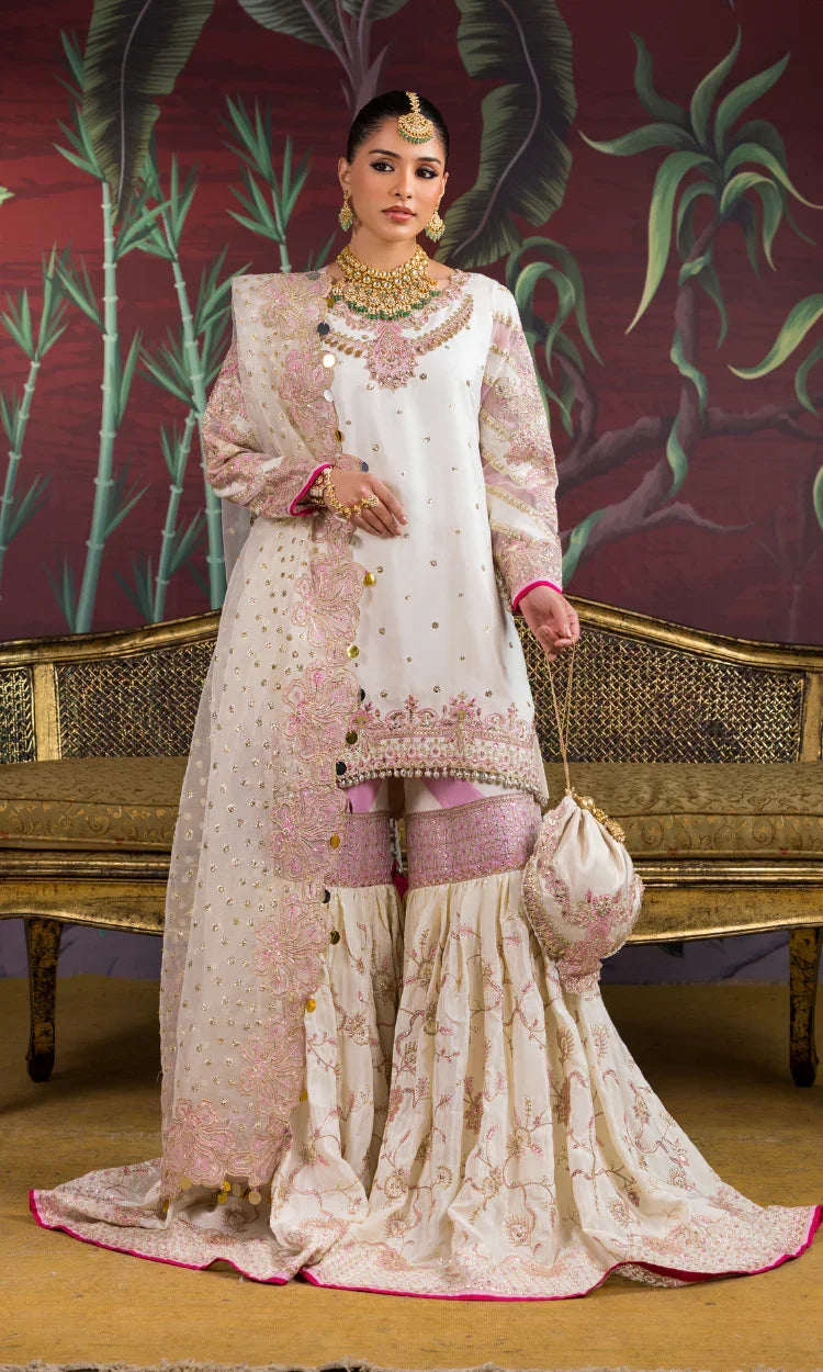 Gul-e-Noor – Customized Embroidered Khadi Net Sharara Set