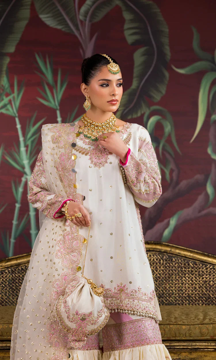 Gul-e-Noor – Customized Embroidered Khadi Net Sharara Set
