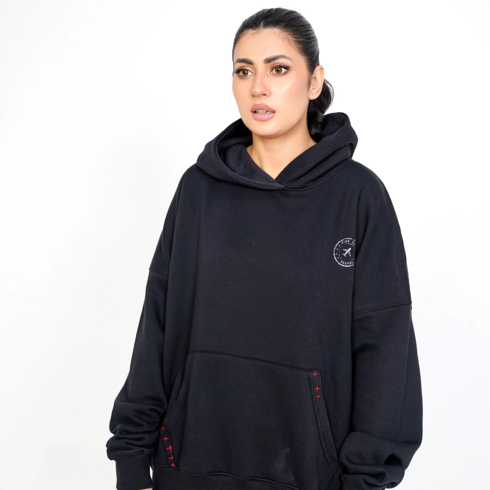 Black NYC Riot Oversized Graphic Hoodie Set