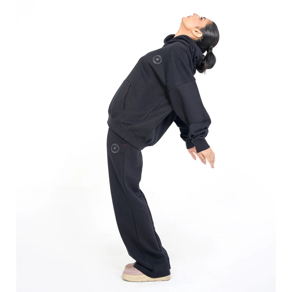 Black NYC Riot Oversized Graphic Hoodie Set