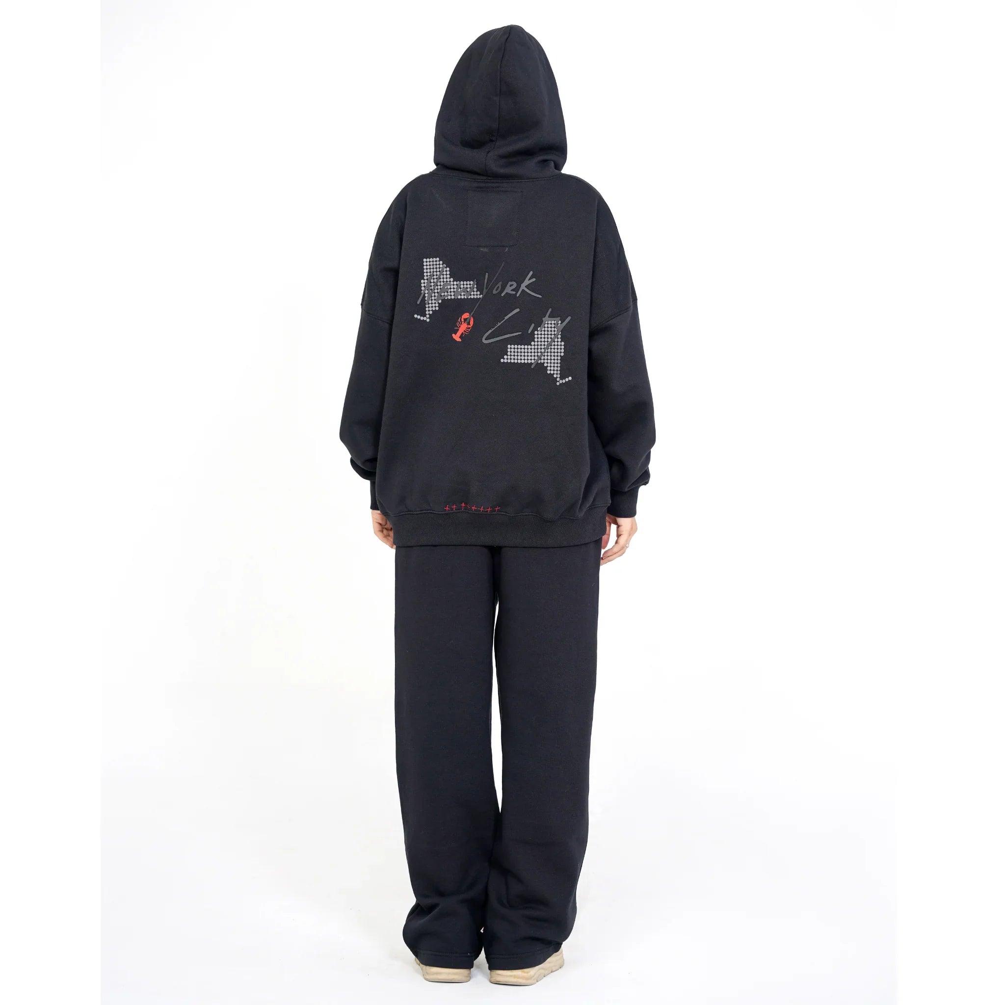 Black NYC Riot Oversized Graphic Hoodie Set
